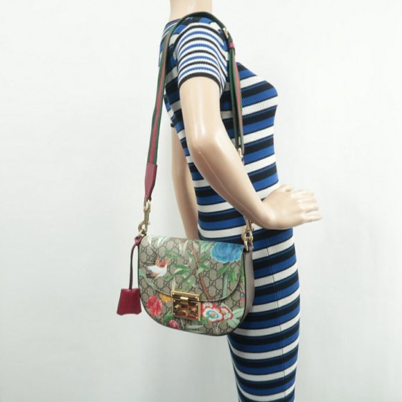 100% Authentic Gucci Padlock Brown & Multicolor Canvas Shoulder Bag - Picture 12 of 12